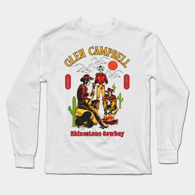 Glen Campbell - Rhinestone Long Sleeve T-Shirt by Faeyza Creative Design